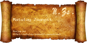 Matulay Zsanett névjegykártya